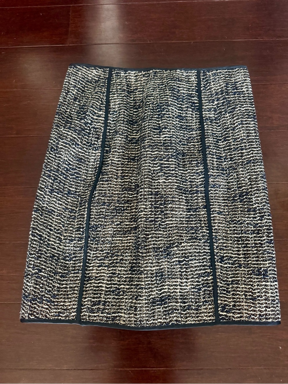 DSQUARED2 Navy and Cream Tweed Pencil Skirt